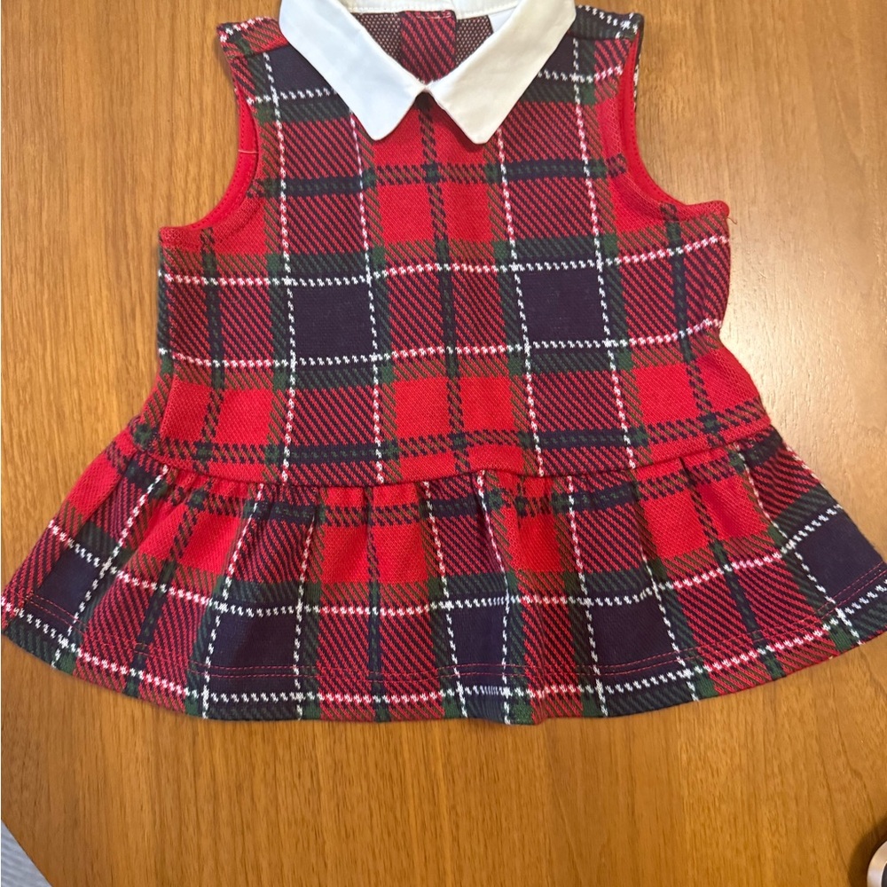 Janie and Jack Red and Blue Plaid Sleeveless Dress